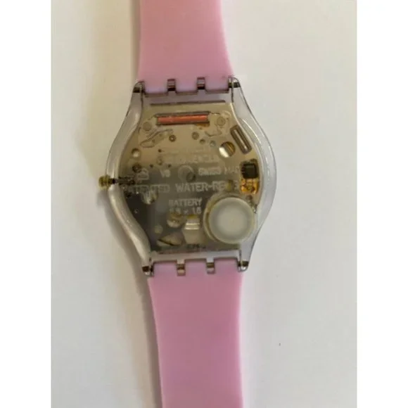 Swatch Watch Marble Time Pink Slim Skin Classic SKF315 Vintage 2002 Works well! - Picture 7 of 14